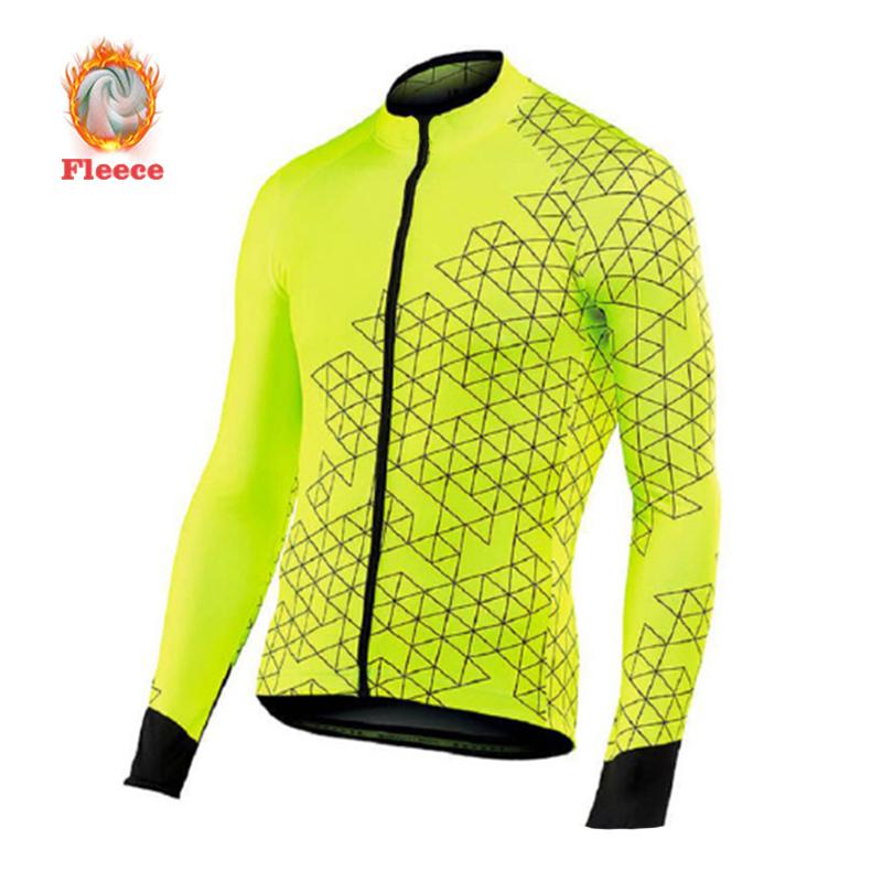 2025 Autumn/Winter Men's Cycling Jerseys Long Sleeve Thermal Fleece Bicycle Shirts Full Sleeve MTB Bike Jersey Tops Keep Warm Outdoor Cycling Jacket
