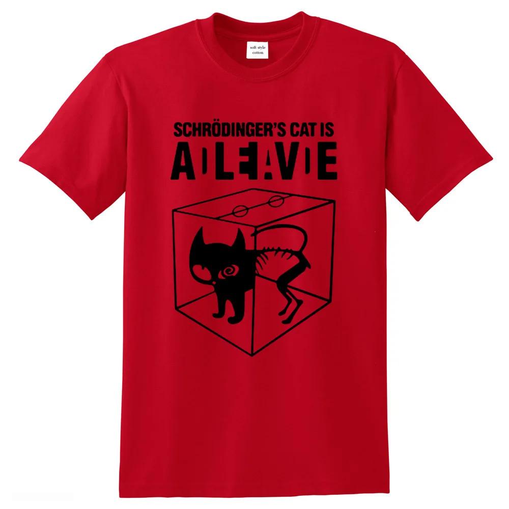 Men's T-shirt Top Quality Cotton Schrodinger's Cat Print Men T Shirt Crew Neck Casual The Big Bang Theory Mens Tshirt Geometric