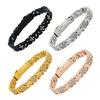 Women Bracelet Flower Shape Sparkling Rhinestones Inlaid Versatile Electroplated Smooth Surface Bracelet Dress Up Jewelry Gift