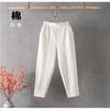 Summer Lightweight Cotton Linen Harem Pants Women's Versatile Casual Loose Slimming Cropped Pants