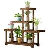 Multi-Tier Pine Wood Plant Stand Succulent Planter Display Rack Indoor Outdoor Flower Shelf 6-Tier Balcony Rack