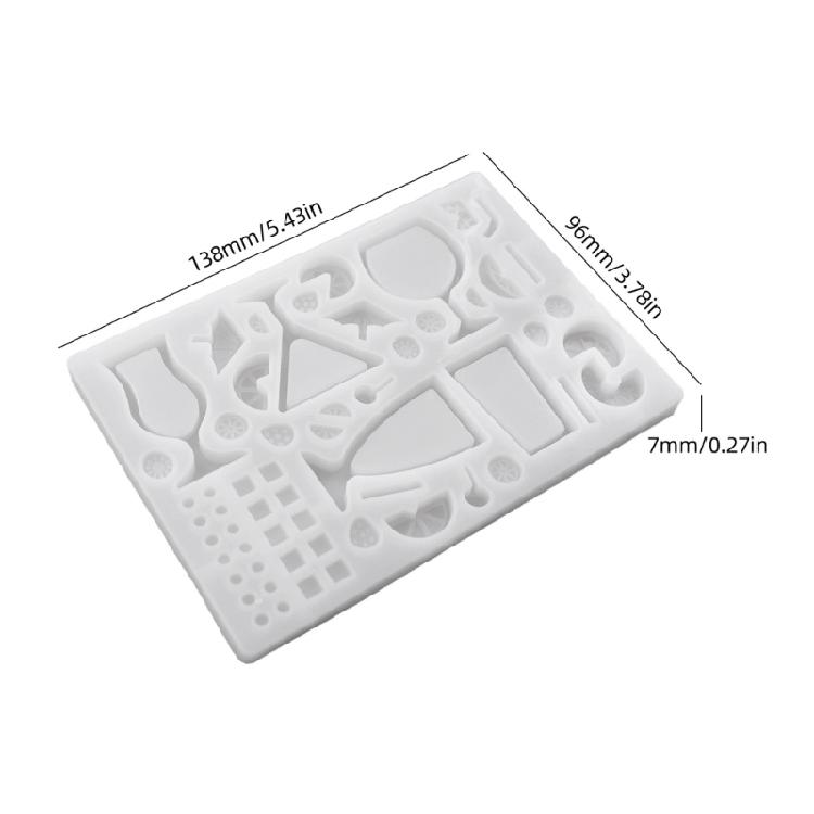 Silicone Mold Glitter Cocktail Drink Shape Decorative Molds Jewelry Crafting Tool Creative Pendant Moulds for Projects