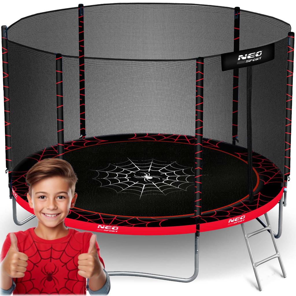 Zahradní trampolína 6 stop/183 cm s vnější sítí a žebříkem Neo-Sport