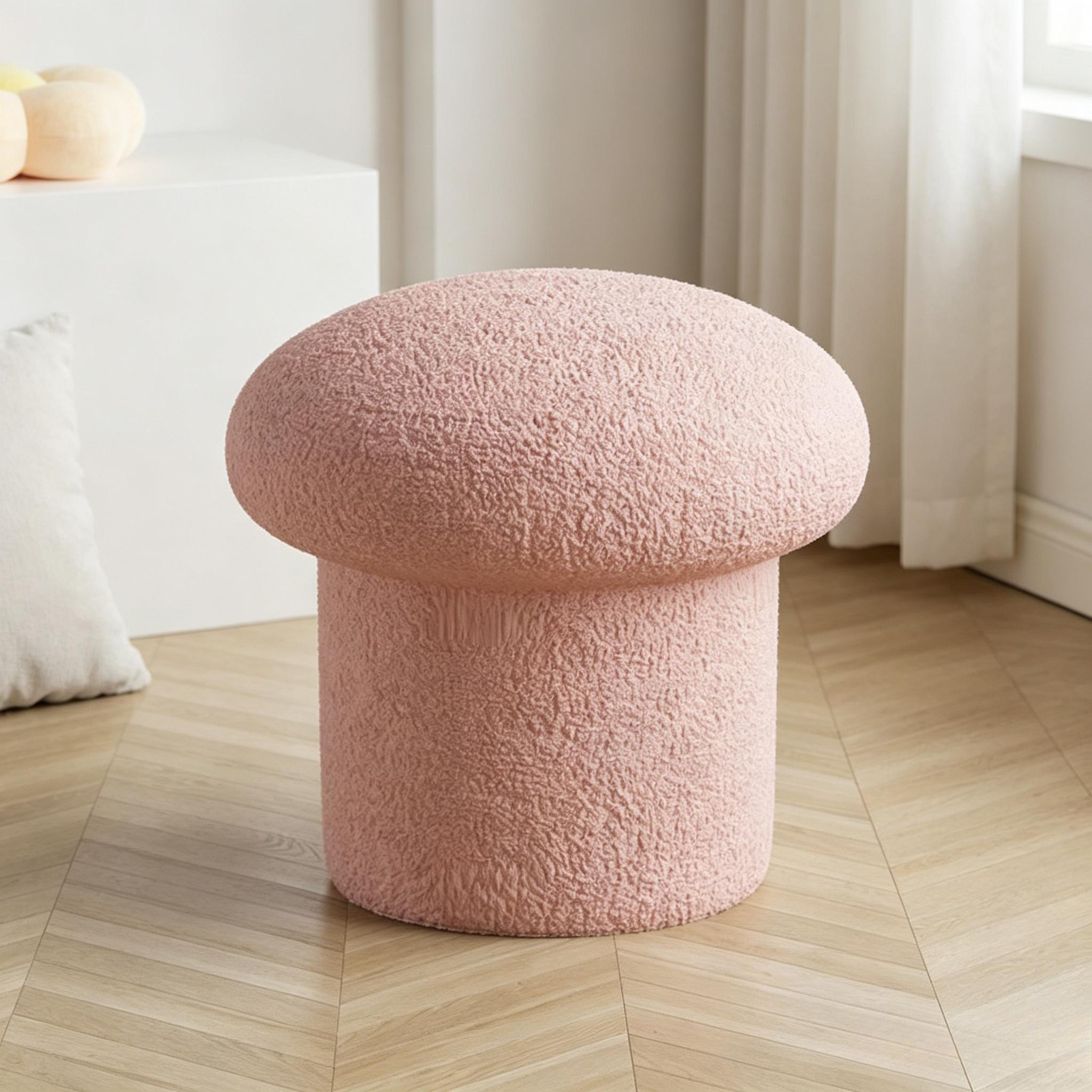 

Cream White Cashmere Fabric Stool, Cute Household Mushroom Stool, Low Bench & Coffee Table Stool for Adults розовый