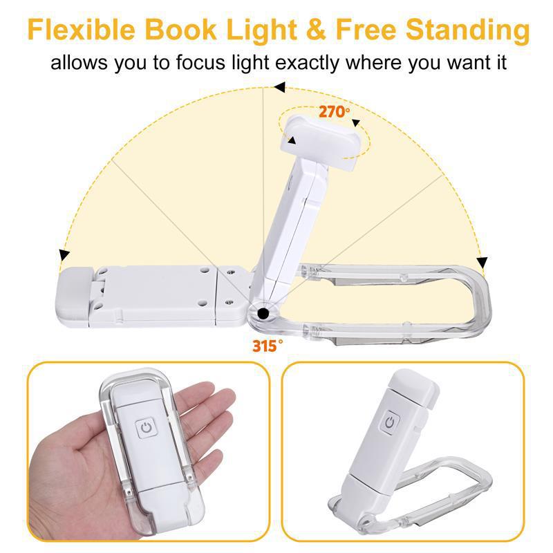 Mini eye protection USB clip reading light bookmark light folding clip book light LED reading light portable charging book clip