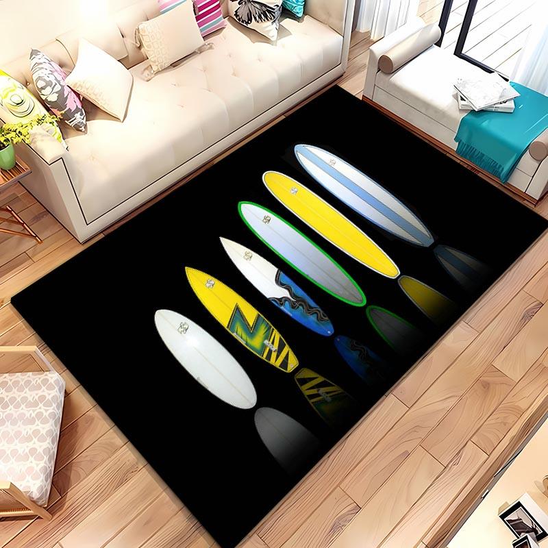 Surfboard Theme 3D Printing Large Area Carpet for Home Living Room Childrens Bedroom Mat Sofa Doormat  Floor Rug Anti-slip Decor