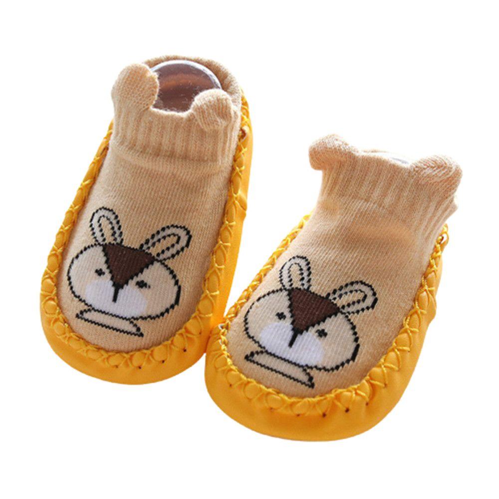 

Первые ходунки Детская обувь Носки-тапочки Носки из чесаного хлопка Обувь Противоскользящая Мультяшная 14cm жёлтый