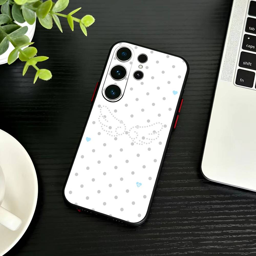Mode Niedlich ins Koreanisch Engel Flügel Handyhülle Für Samsung S26,S25,S24,S23,S22,S30,S21,Ultra,Plus,FE 5G Schwarz Weiche Abdeckung