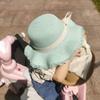 Lace Bow Straw Hat Baby Sun Hat Girls Beach Hat British Tide Top Hat Flat Top Sun Hat