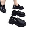 thick-soled French small leather shoes women's loafers 2025 new flat-soled height-increasing British-style versatile soft leather shoes