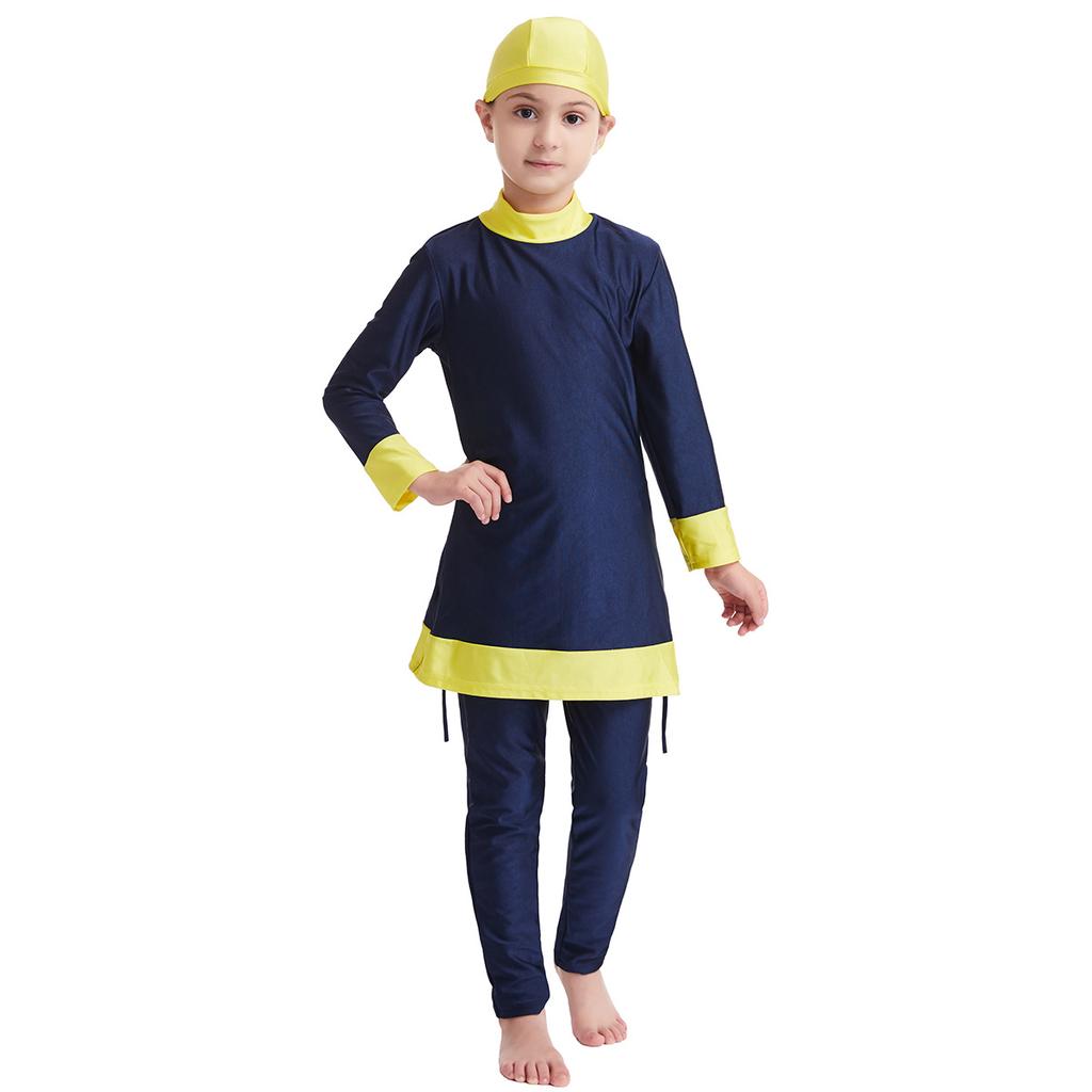 Swimsuit Girls 3pcs Long Sleeve Kids Swimwear Muslim Islamic Swimming Suit Sets