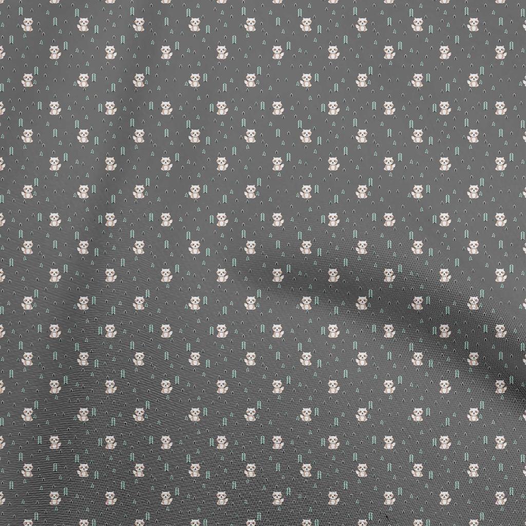 oneOone Baumwoll-Flex Hellrosa Stoff Fuchs Kleidermaterial Stoffdruck Stoff Meterware 40 Zoll