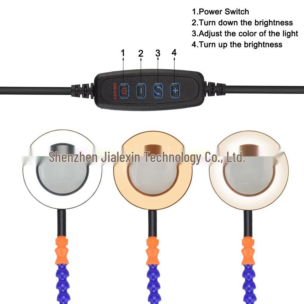 Three-Jaw Device with Tri-Color Light, USB, and 3x Magnifier for Model Airplane Repair