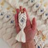 Blue-Eyed White Cotton Thread Keychain & Car Ornament