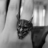 Retro Mens Demon Fury Skull Rings Gothic Punk Skull Skull Rings Men's Hip Hop Rock Rider Party Jewelry Halloween Gifts Wholesale