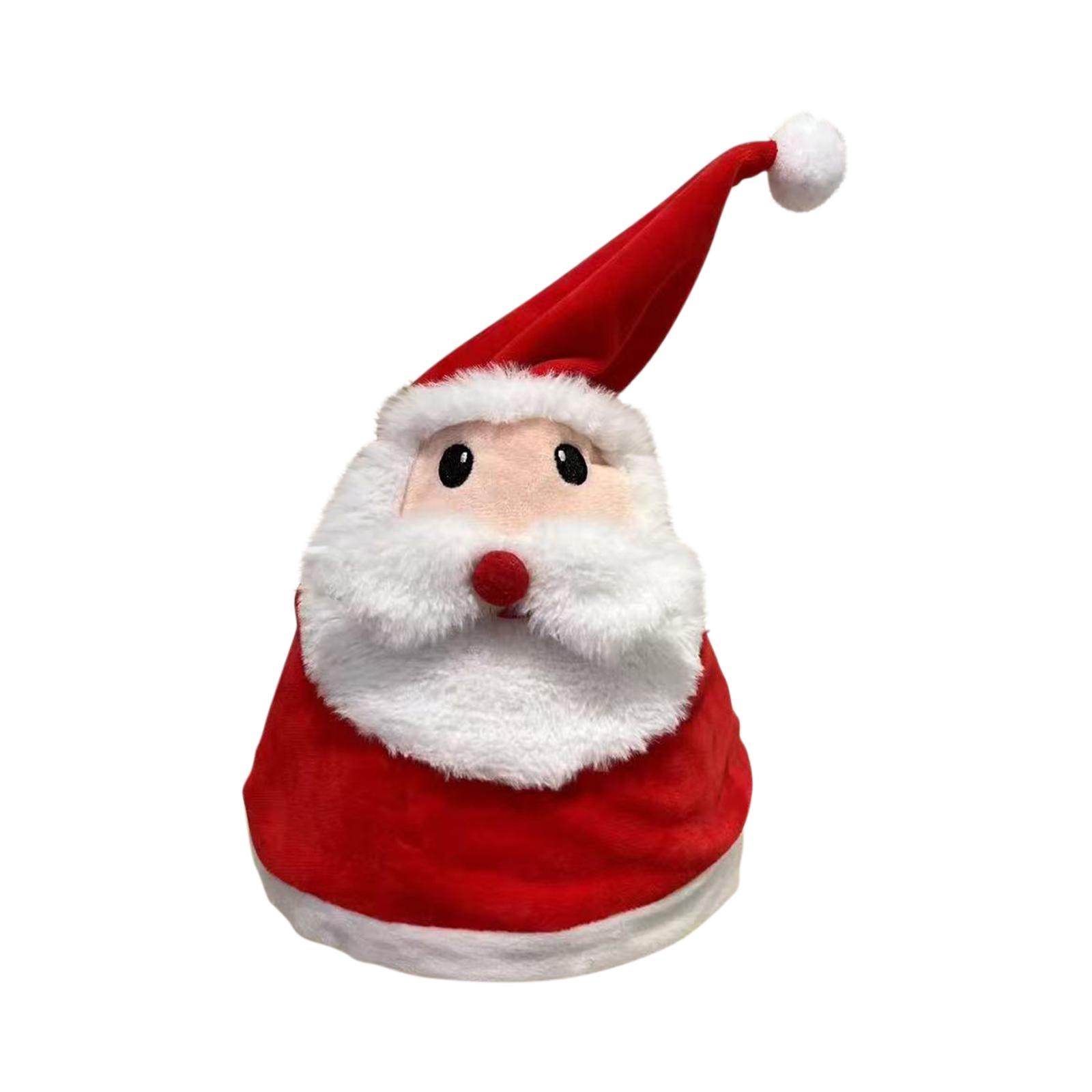 

Christmas Festive Hat, Cartoon , For Adults And Children, Old Man Snowman Hat, Swinging, Singing, With Music And Light. One Size