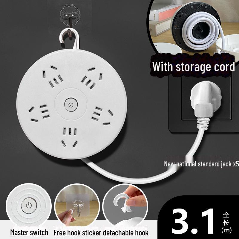 Smart USB Power Strip with Retractable Extension Cord