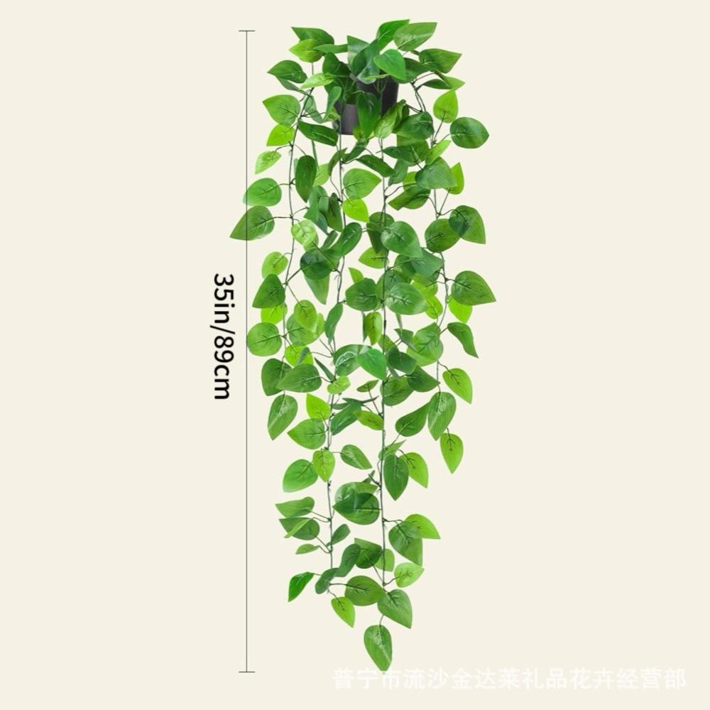Plastic Material Hanging Vine With Basin Simulation Flower New Persian Fern Leaves  Christmas Tree