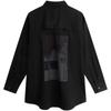 Calvin Klein Casual Commuter Printed Embroidered Loose Long Sleeve Shirt Men Shirts Space-Black J325368