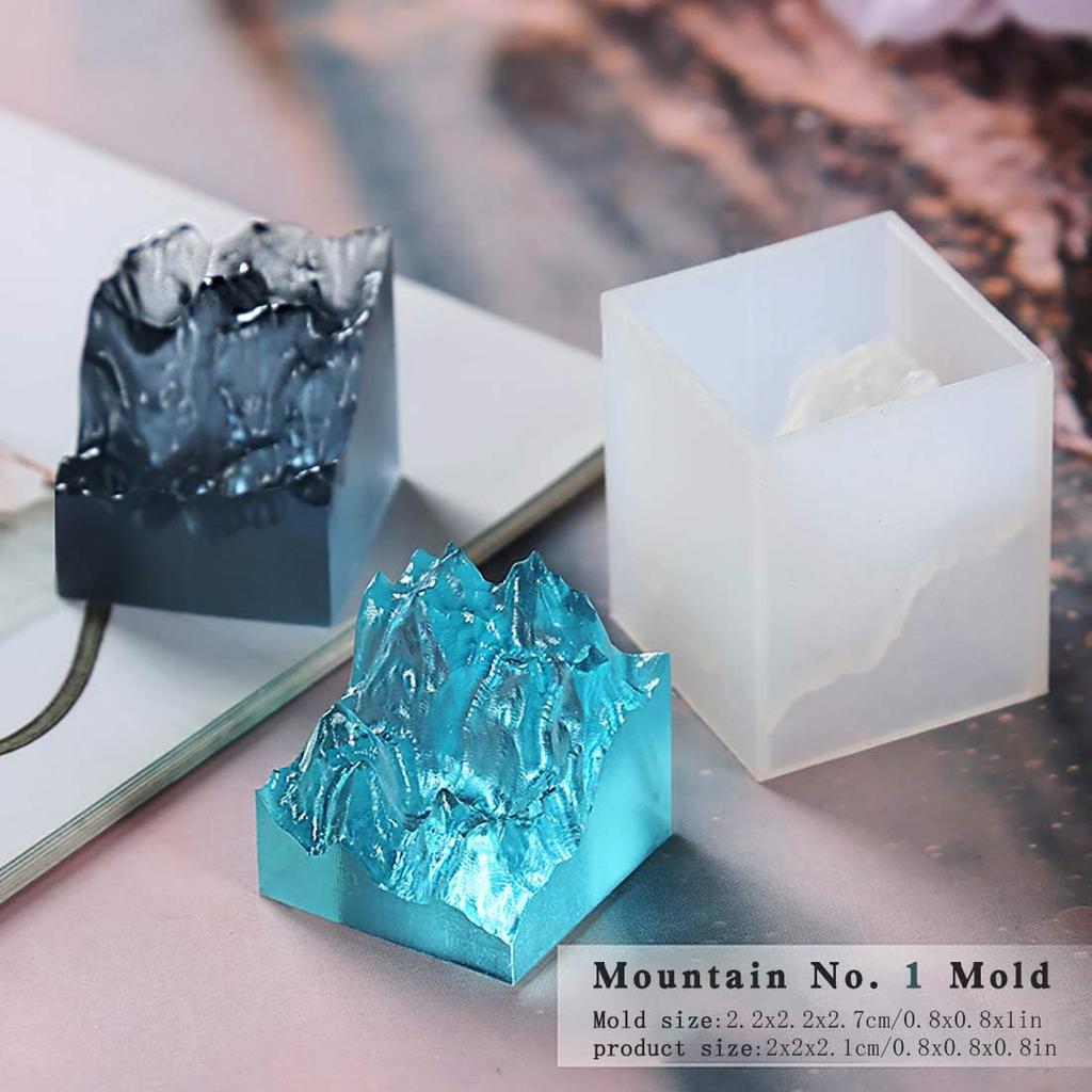 FineInno 3Pcs Mountain Resin Molds,Iceberg Silicone Molds for Epoxy Resin,Micro Landscape Casting Molds DIY Polymer Clay Craft,Paperweight