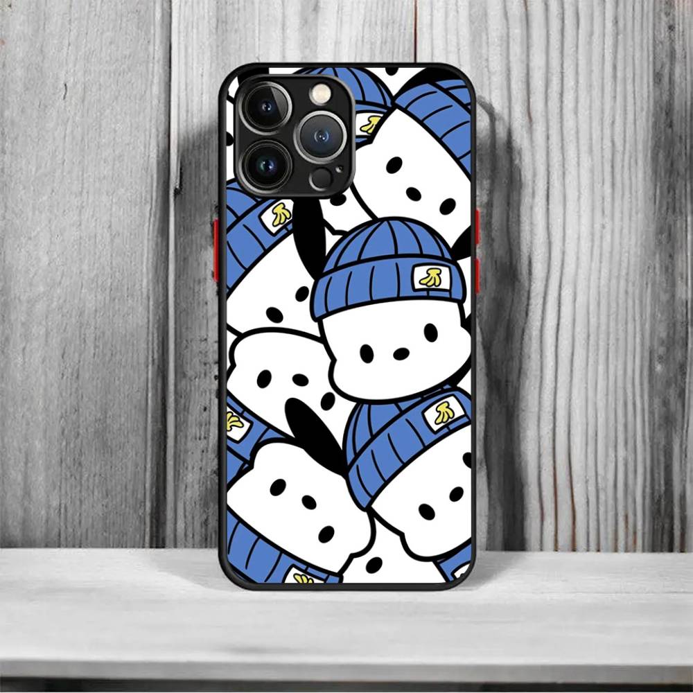 Cute Cartoon P-pochacco For iPhone 16 15 14 11 12 13 Mini Pro Max X XR XS Phone Case shockproof frosted