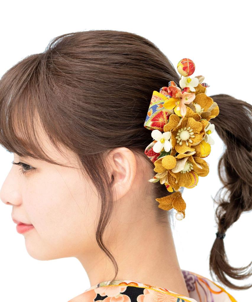 SOUBIEN Hair Graduation Floral and Japanese Graduation Japanese Clothing Ornaments, Coming-of-Age Ceremony, Ceremony, 2-Piece Set, Pattern, Ribbon,