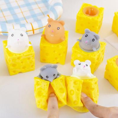 Neues PVC Käse Maus Dekompressionsspielzeug Stressabbau Quetsch Quetschspielzeug Spielzeug Geschenk Pop Up Anti-Stress-Spielzeug Erwachsener