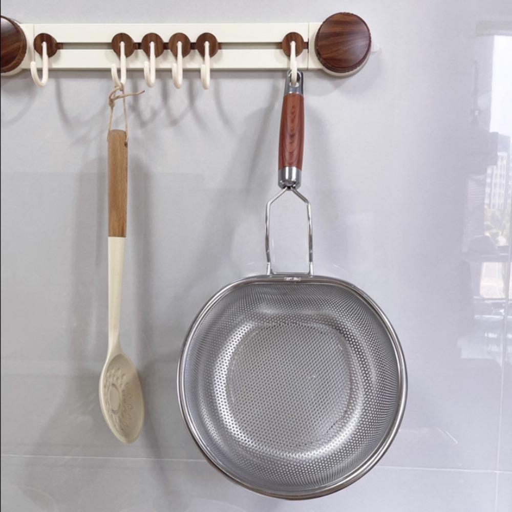 Wood Grain Wood 304 Stainless Steel Skimmer High Feet Kitchen Strainer Basket Soy Milk