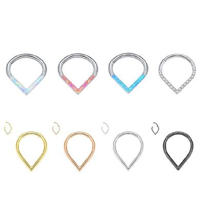 Titaniums Steel Fashion Nose Ring Teardrop Septum Rings Stylish Hypoallergenics Piercing Jewelry for Fashion Lover