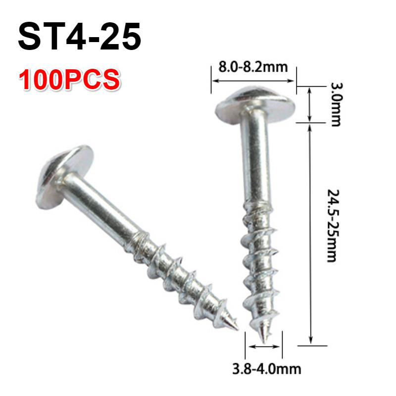 100pcs Woodworking Antirust Oblique Hole Self-tapping Screws High Strength Galvanized Nails for Pocket Hole Jig ST4-25 ST4-38