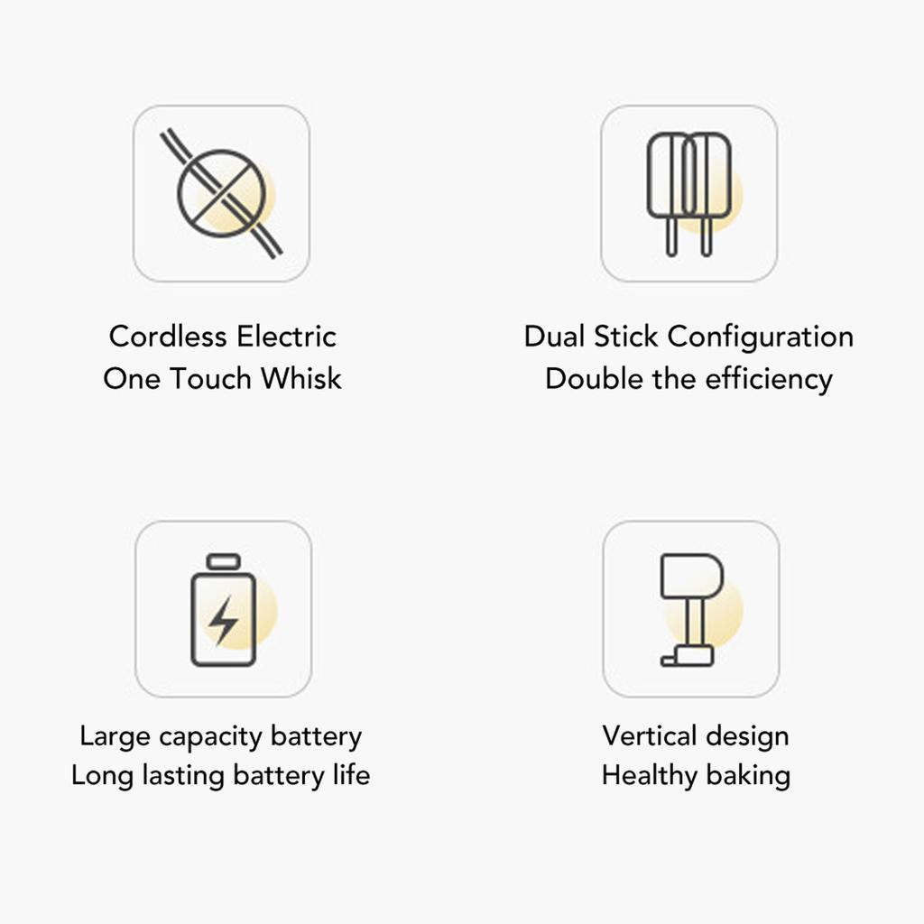 Frusta a mano ricaricabile USB senza fili, doppia frusta in acciaio inossidabile, sbattitore elettrico, per dolci e cucina, batteria da 3000 mAh, utensile da cucina