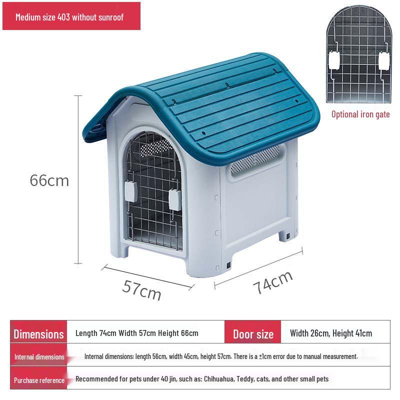Xinding Rainproof & Windproof Outdoor Plastic Dog Kennel - Winter Dog House for Medium to Large Dogs