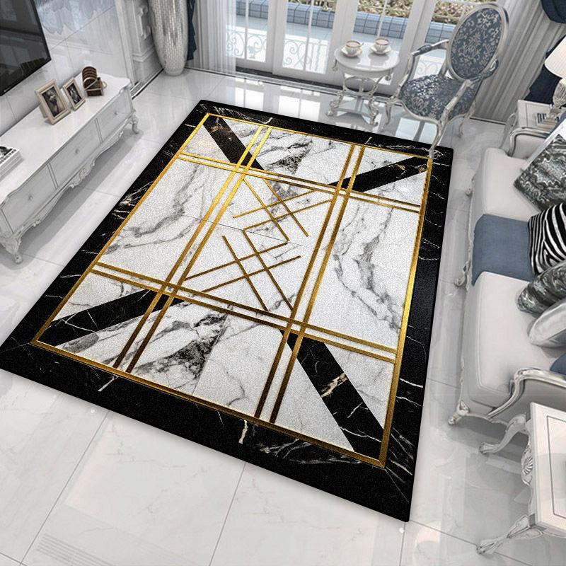 Světle luxusní mramorové koberce Dekorace obývacího pokoje Hotelová hala Pohovková zóna Protiskluzové podlahové rohože Omyvatelný měkký koberec do ložnice šatny