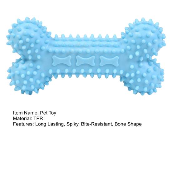Hundekauknochen-Spielzeug Gummi-Stacheliger Knochen Welpen-Zahneinwachs-Spielzeug Hundezahnreinigungsspielzeug für Kleine Mittlere Große Rassen Aggressive Kauer