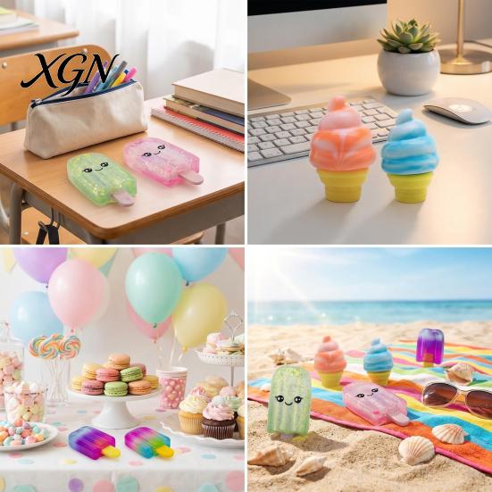 Stress Relief Squeeze Toy 6Pcs Ice Cream Ultra Soft Slow Rise Sensory Fidget Toys for Anxiety Party Favors