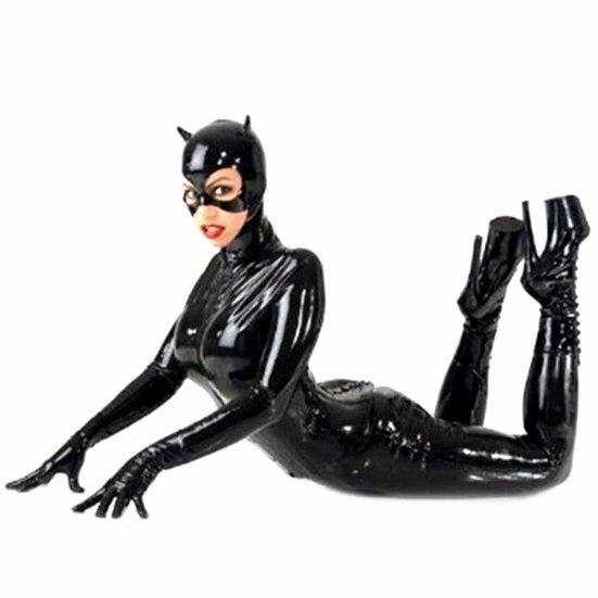 Kvinner Sexy kunstskinn Ensfarge Stretch Catsuit Bodysuits Jumpsuit Natttøy