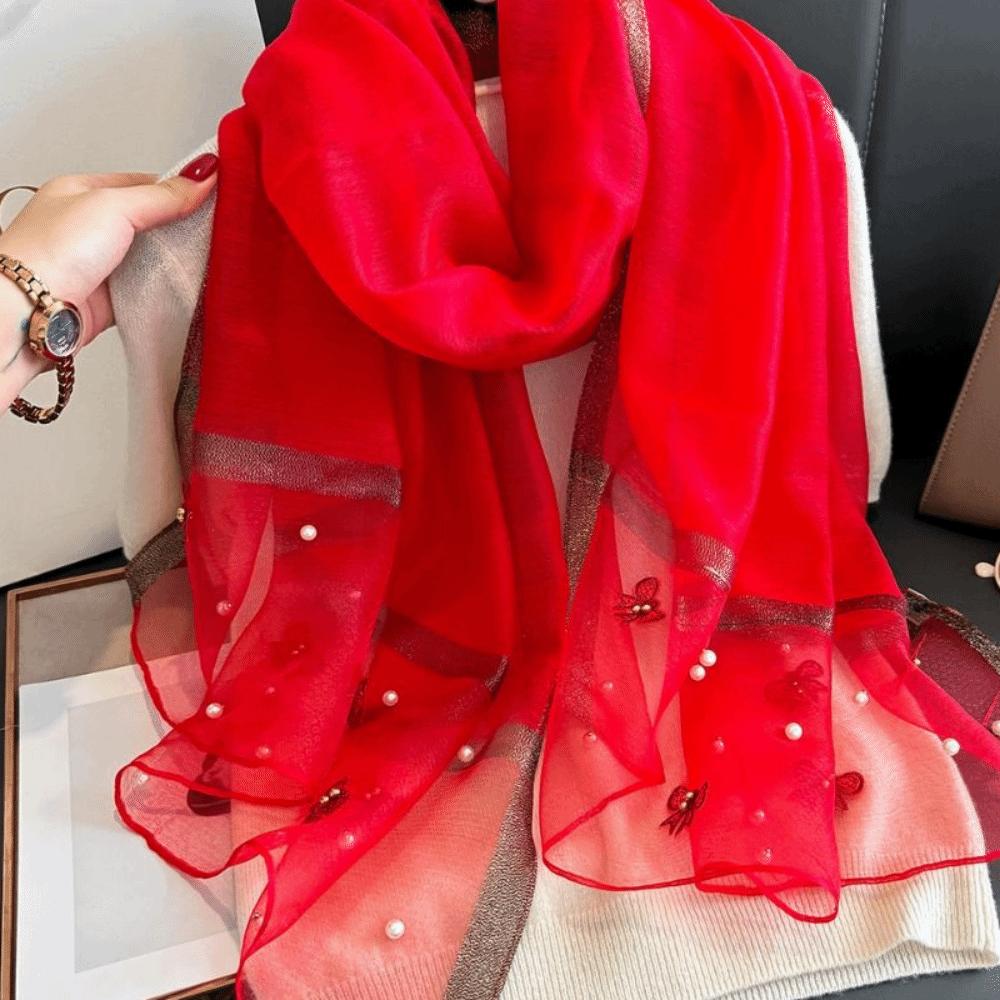 Bow Thin Silk Scarf Korean Lace Scarf Wraps Fashion Women Hijab Shawls Lady