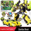 Authentic Hyunka Fighter 3: Spin Mech Silver Wing Knight Transforming Robot Airplane Toy for Children.