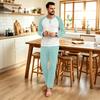 Men's Casual Loose Fit Raglan Sleeve Pajama Set for Sleep and