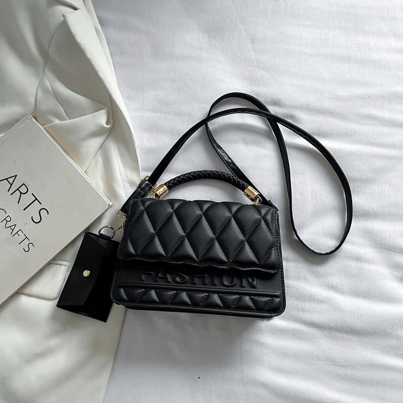 Chic Small Square Shoulder Bag Modern Spring Fashionable Crossbody Purse For Women чёрный