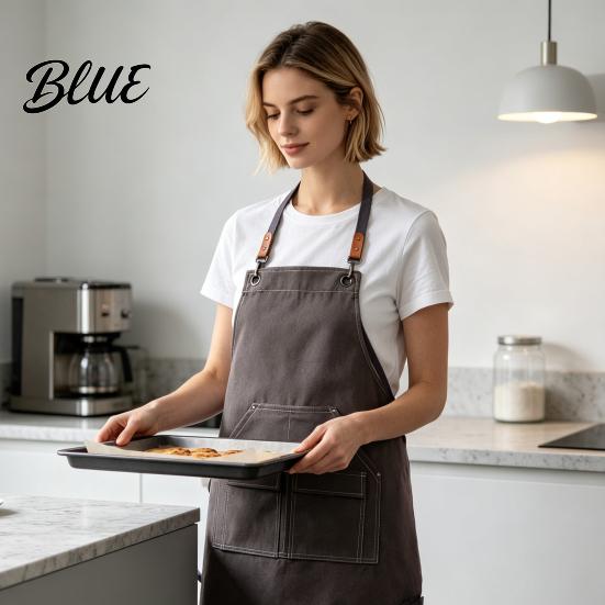 Men Women Apron Waterproof Kitchen with Pockets Chef Cooking for Women Heavy Duty Utility Cross Back Work Barista Gardening Painting Craft