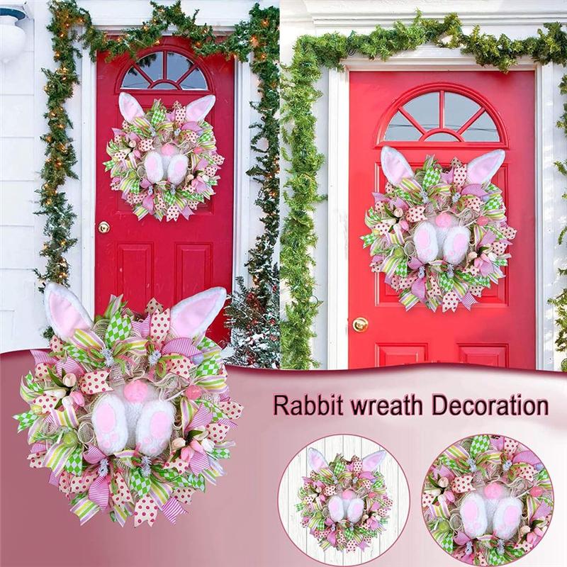 Versatile Easter Wreaths Easter Decor Wreaths For Front Door, With Bunny Ears, Spring Easter Wreaths Garland Easter Decor
