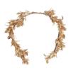 Vintage Gold Bride Wreath Headband Handmade Braided Maple Leaf Wedding Crown Ribbon Headwear Boho Photography Hair Accessories