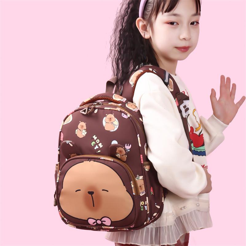 Adorable Capybara School Backpack For Kids Spacious And Lightweight With Breathable Design