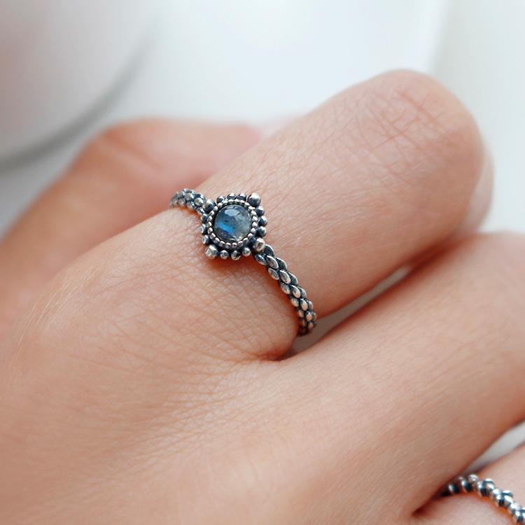 47Bag 925 Silver Natural Gemstone Ring Ariel/ Arie