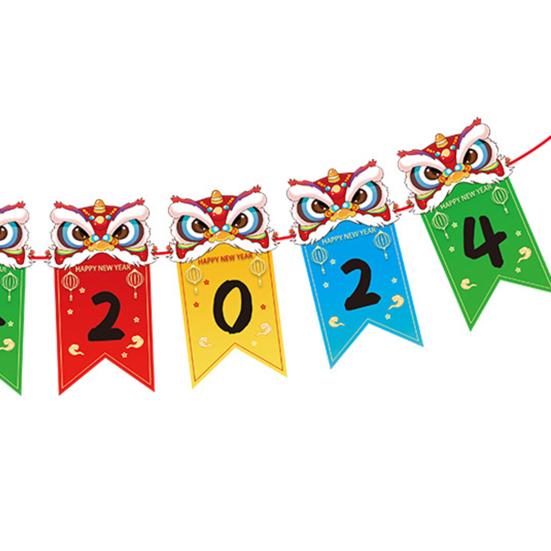 Frühlingsfest-Banner, Neujahrsdekoration, lebendige Farben, kreative Form, umweltfreundlich, Jahr des Drachen, Wimpelkette, Banner, Dekoration, Partyzubehör