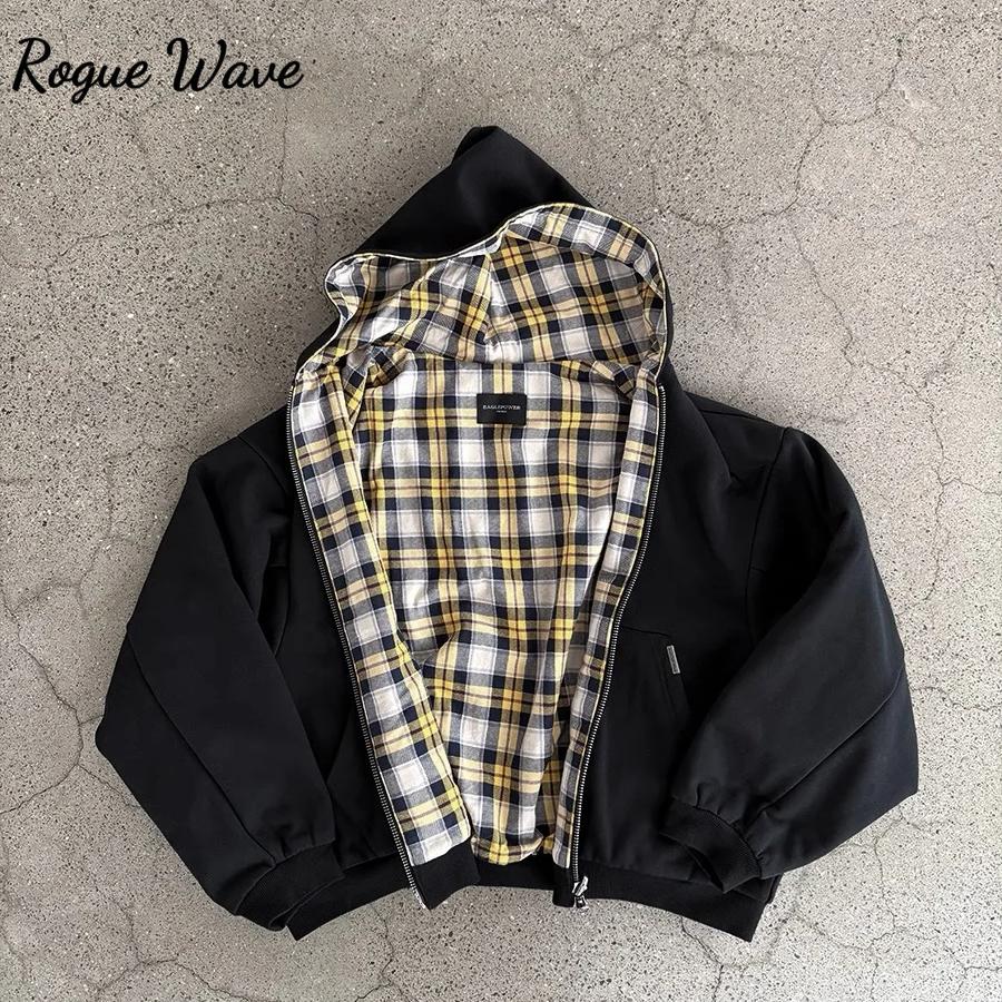 RogueWave Korean Dark Simple Wear On Both Sides Zip Up Sweatshirts New Popular Necessary Breathable Solid Long-Sleeves Aesthetic Clothes