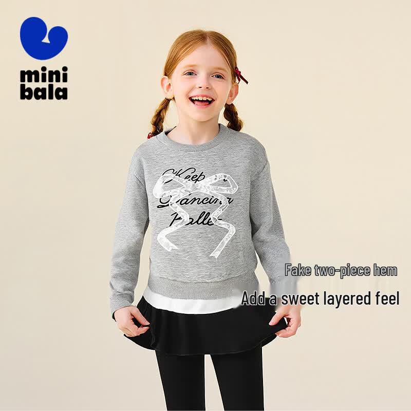 Mini Balabala Girls' Autumn Pullover Sweatshirt