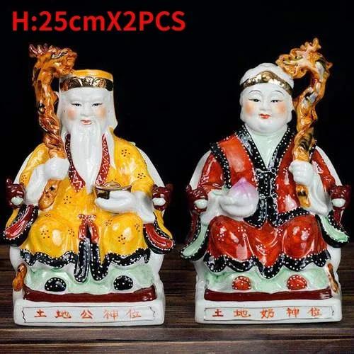 Jixiang Feng Shui Buddha Ceramic Land Lord Earth Goddess 6-42-inch Land Lord Earth Buddha Craft Ornament