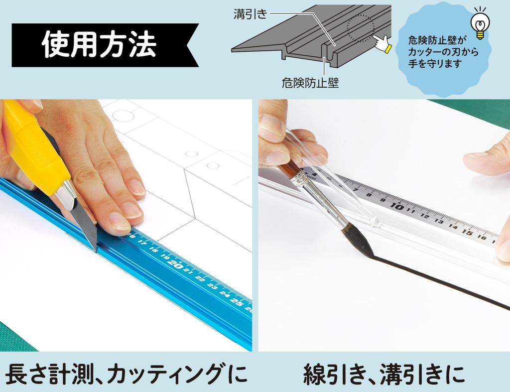 Shinwa Sokutei Alsuke Gerade Nr. 65536 Lineal, Anti-Rutsch, 60cm,